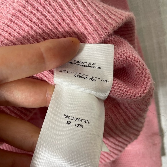 Eddie Bauer Vintage 100% Cotton Made in Japan Pink Pullover Sweater Size XS - Picture 6 of 8